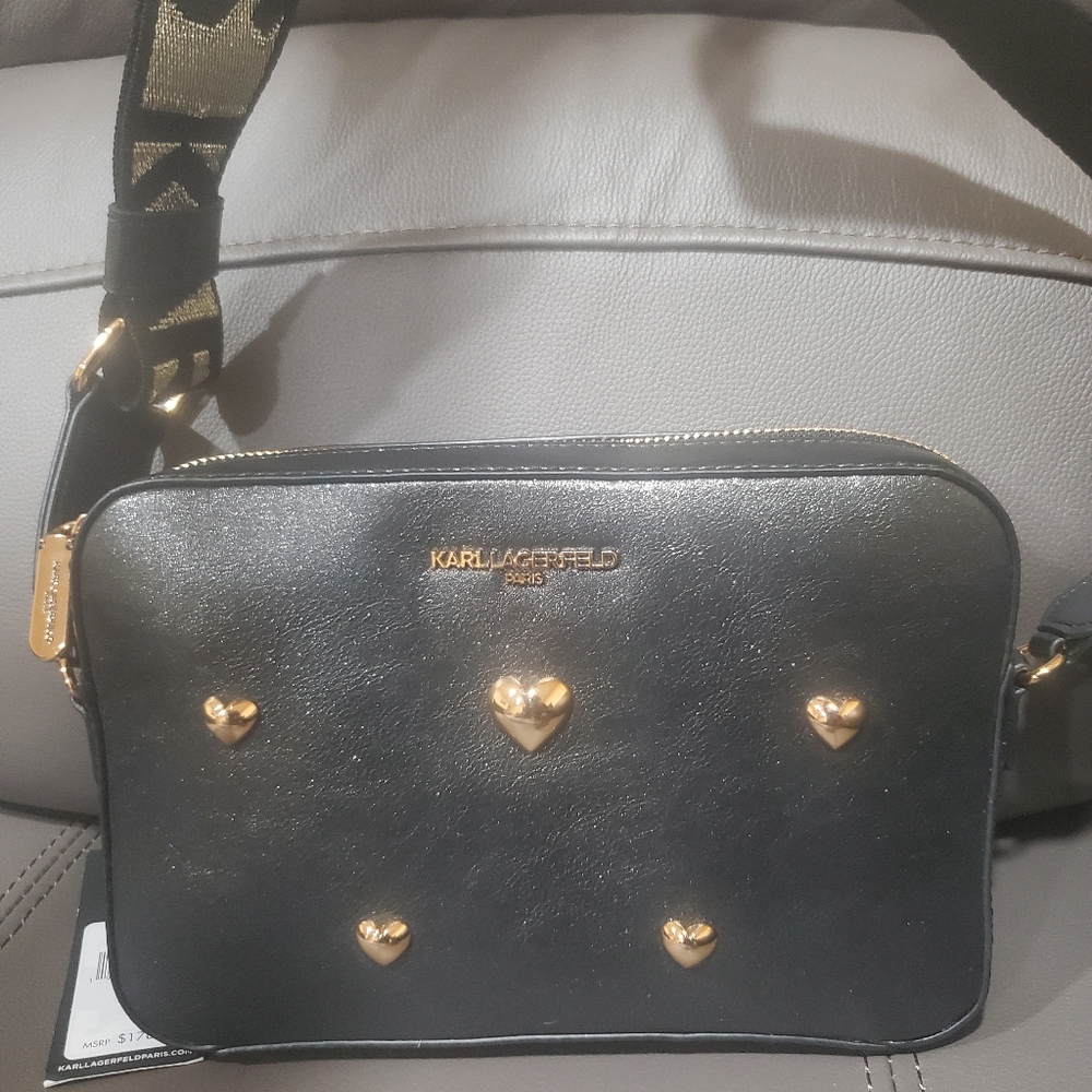 Karl Lagerfeld Paris Black Crossbody Bag  LH2EZ567 NWT